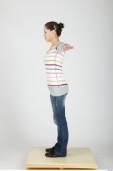 Whole Body Woman T poses Casual Slim Studio photo references